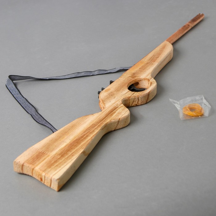 Игрушка деревянная стреляет резинками "Ружьё" 2х68х8 см 