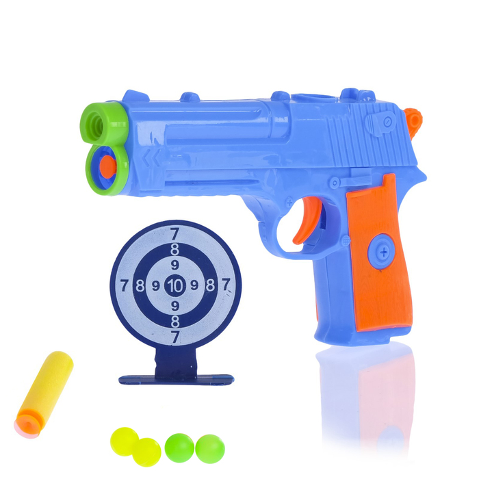 Пистолет «Патрульный», с мишенью, стреляет шариками и мягкими пулями, МИКС 