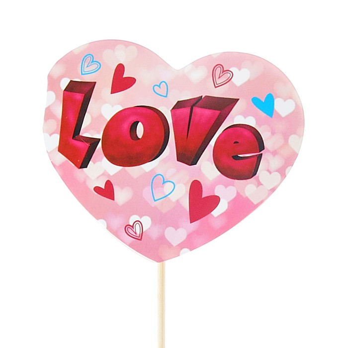 Топпер - открытка "LOVE" сердечки 