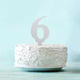 Топпер "6", акрил, зеркальный 