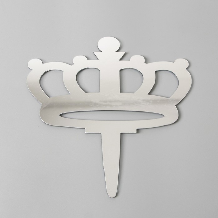 Топпер "Корона" акрил, цвет серебро 