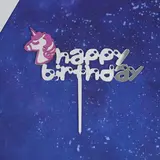 Топпер " Туған күніңмен " жалғыз мүйізді. Түсі күміс 