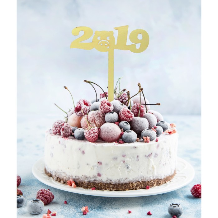 Украшение для торта "2019" хрюшка 
