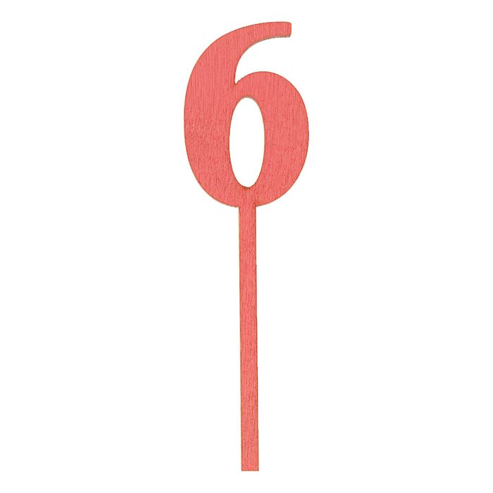 Топпер Цифра 6, розовый 