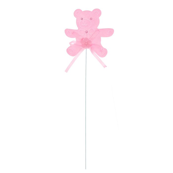 Топпер "Мишка", набор 6 шт., цвет розовый 