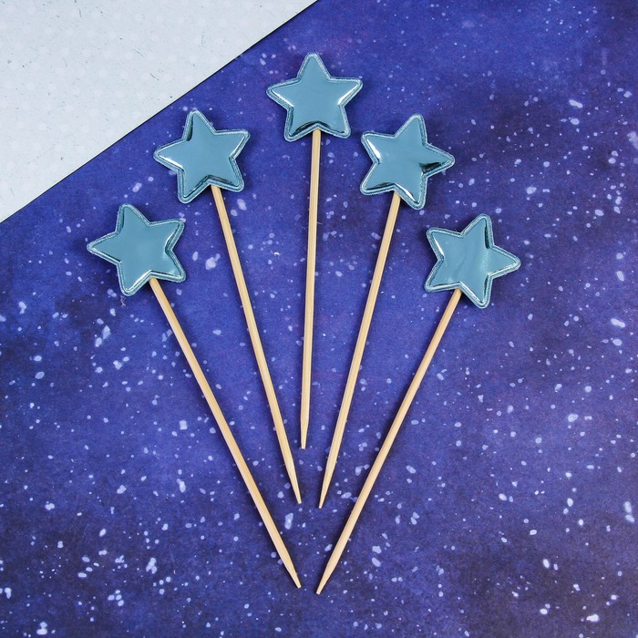Топпер "Звезда" набор 5 шт, цвет голубой 