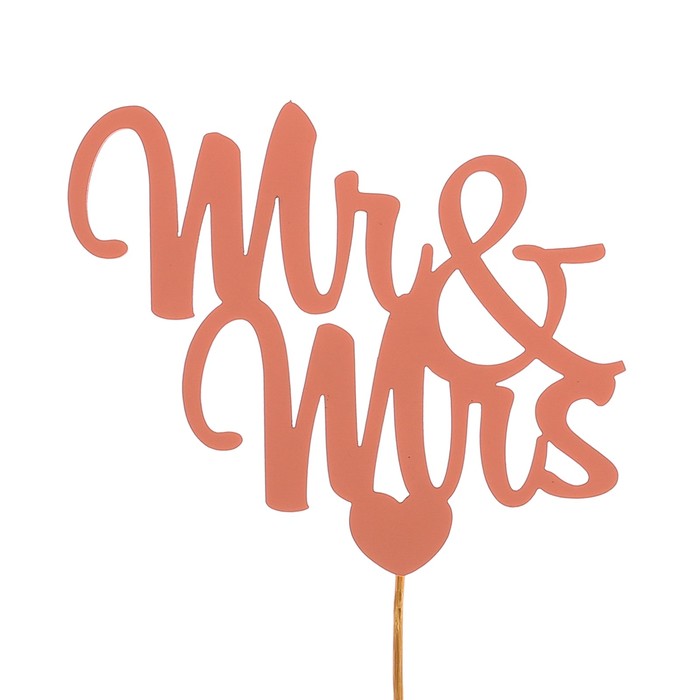 Топпер "Mr&Mrs", қызғылт, 11х9, 5 см 
