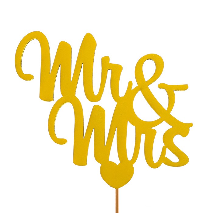 Топпер «Mr&Mrs», жёлтый, 11х9,5 