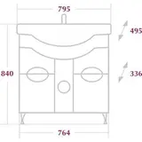 Комплект мебели Onika Флорена 80.13, тумба с раковиной Эрика 80, кремовая  - фото 3