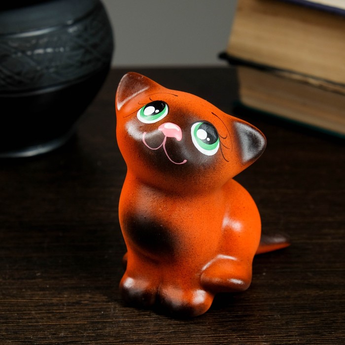 Фигура "Котик Мурзик" 9 см, рыжий 