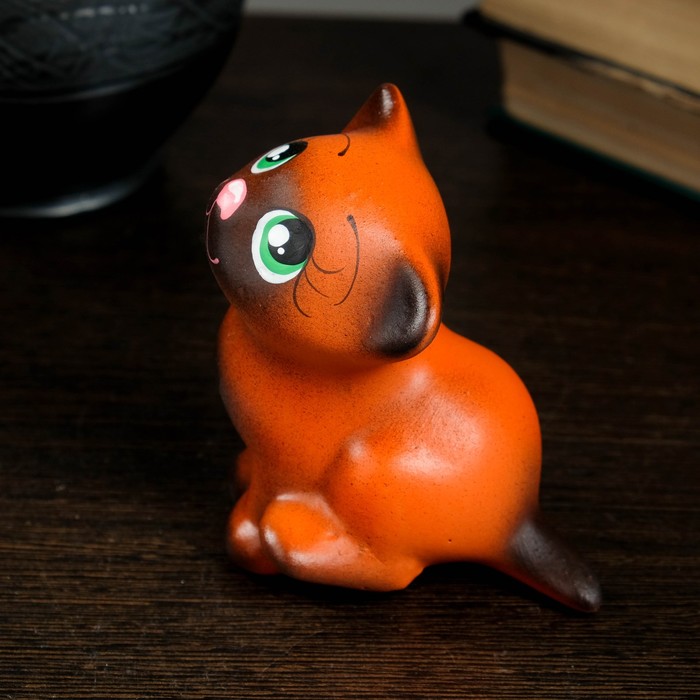 Фигура "Котик Мурзик" 9 см, рыжий 