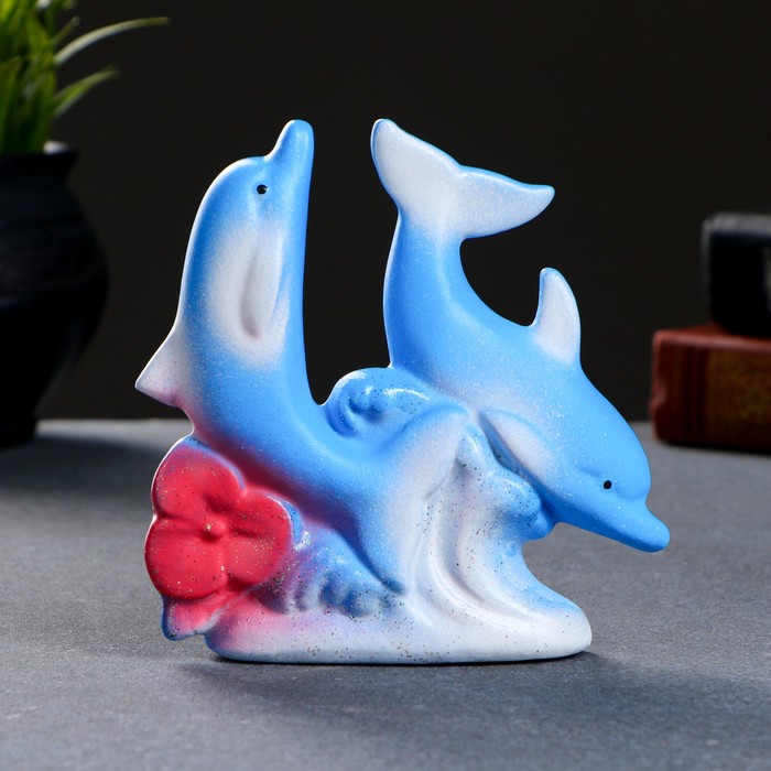 Фигура "Дельфины парные с цветком" 120 5 × 14 × 14 см 