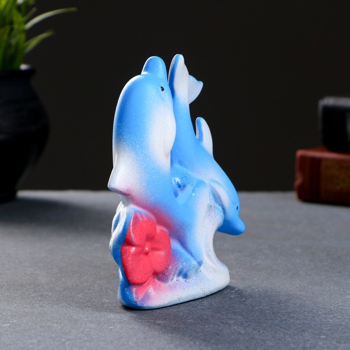 Фигура "Дельфины парные с цветком" 120 5 × 14 × 14 см 