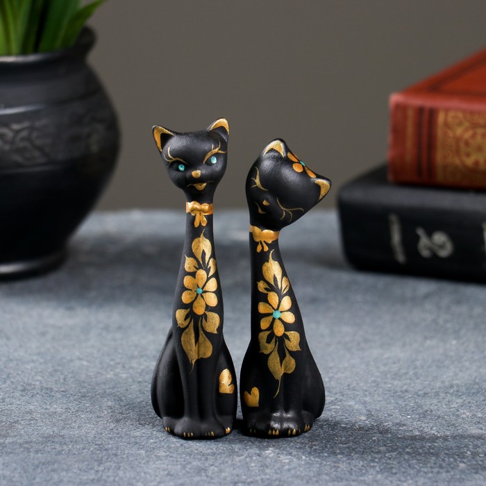 Фигура "Love Коты" мини набор 2шт черные 4 × 4 × 11 см 080 