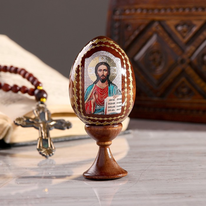 Сувенир Яйцо на подставке икона "Господь Вседержитель" 