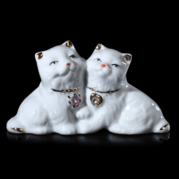 Сувенир "Два белых котёнка" стразы 5,5х11х4,5 см 