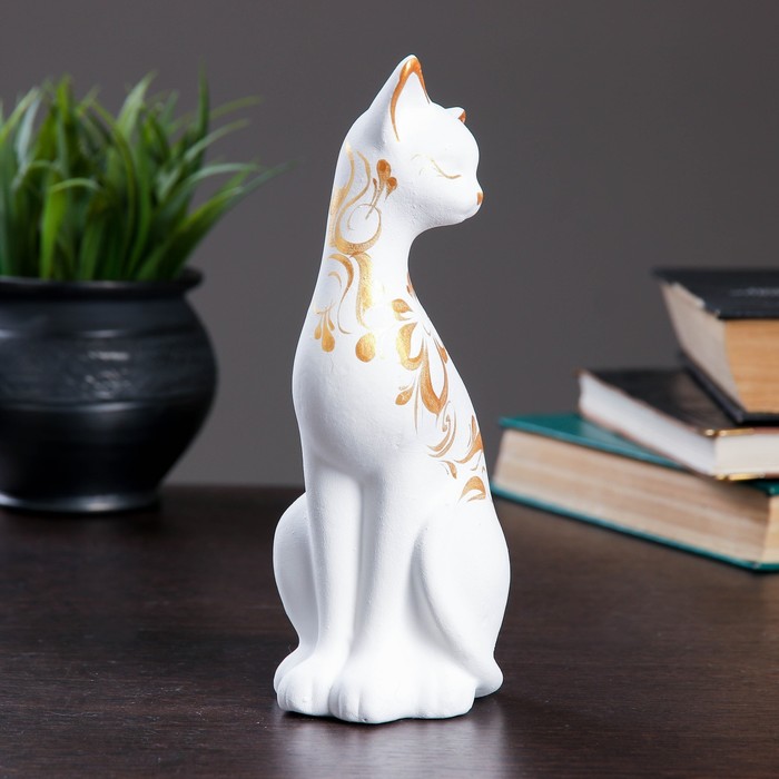 Фигура "Кошка ушастая" 7 × 7,5 × 20 см 088 белая 