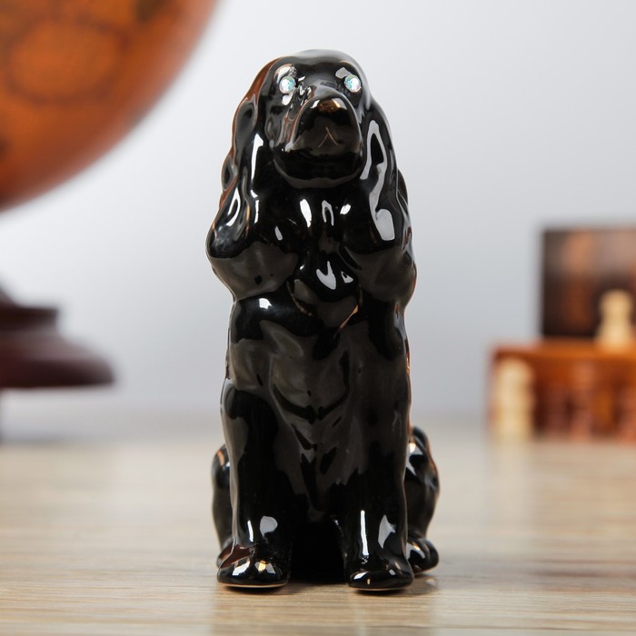 Фигура садовая "Собака Спаниель" чёрный 
