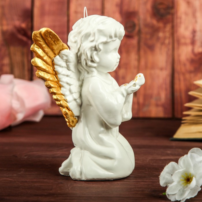Сувенир "Ангел с голубем", подвесной, белый 