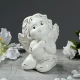 Статуэтка "Ангел мальчик" глянец, белый, 13 см  - фото 2