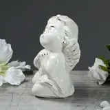 Статуэтка "Ангел мальчик" глянец, белый, 13 см  - фото 3