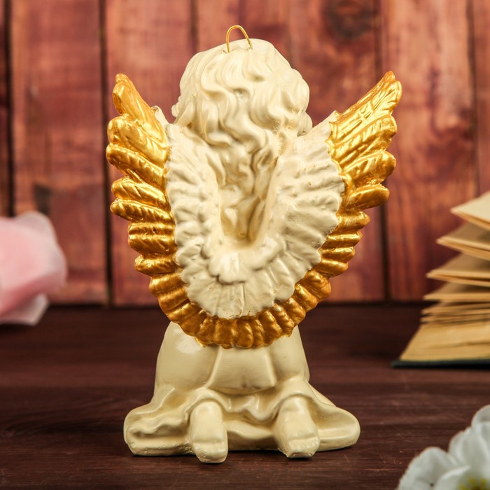 Сувенир "Ангел с голубем", подвесной, слоновая кость 