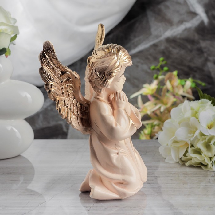 Статуэтка "Ангел с крыльями" бежевая, 28 см 