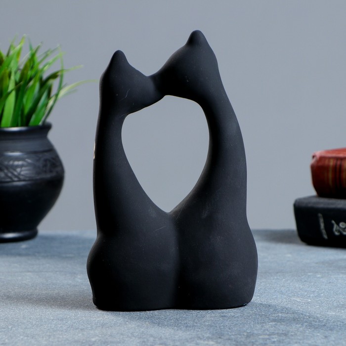 Фигура "Коты влюбленные" большие 038 черные 5 × 10 × 17 см 
