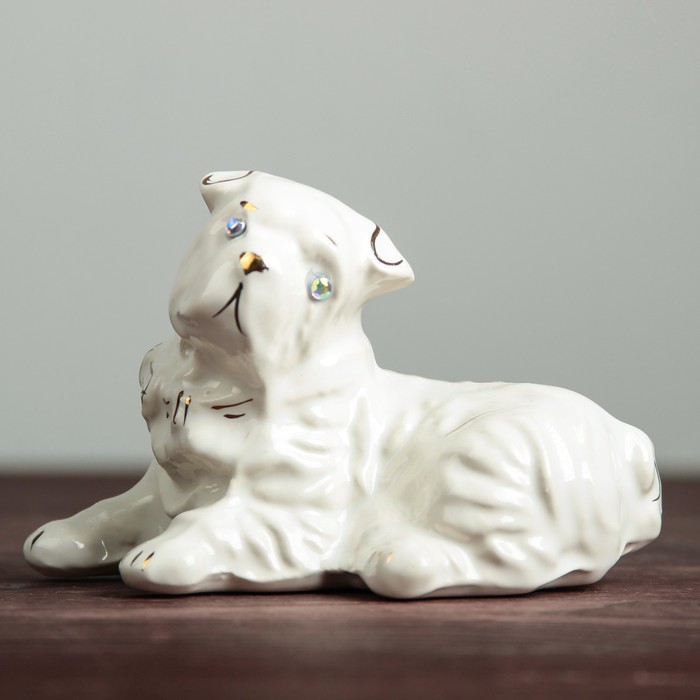 Фигура садовая "Собака Шарпей", мини, глянец, белый 