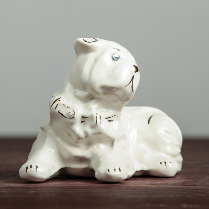 Фигура садовая "Собака Шарпей", мини, глянец, белый 