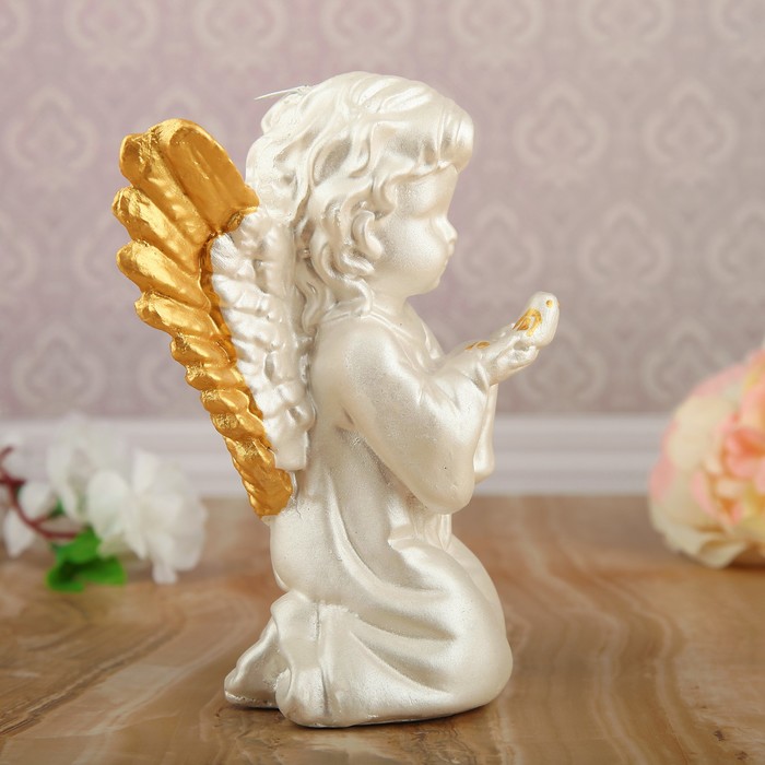 Сувенир "Ангел с голубем", подвесной, перламутровый 