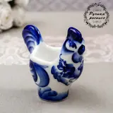 Подставка под яйцо "Петух", гжель 