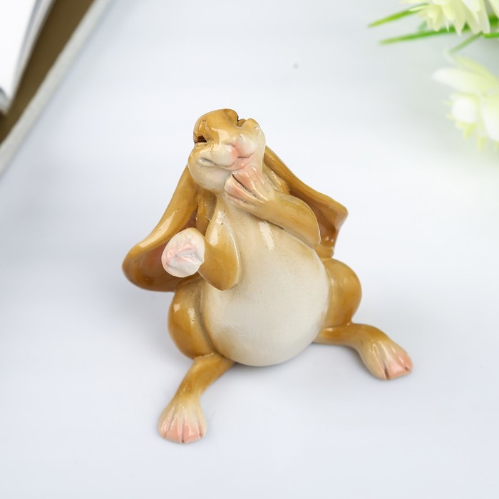 Сувенир полистоун миниатюра "Счастливый заяц" 7х5,5х7 см 
