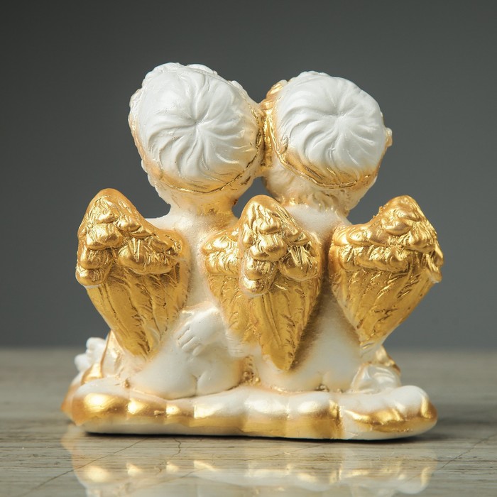 Сувенир-статуэтка средняя "Пара ангелов с букетом", 13 см 