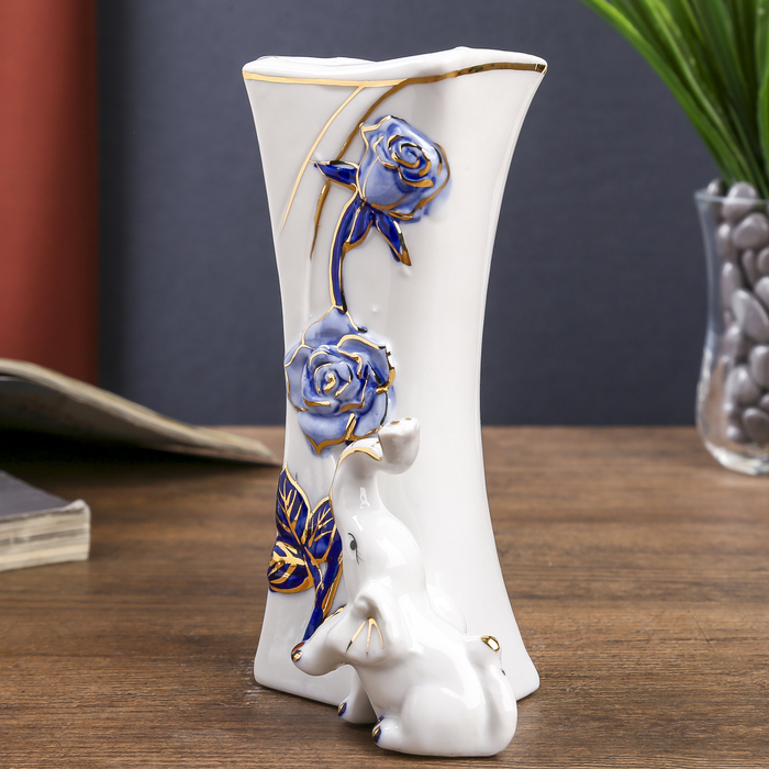 Сувенир ваза "Слонёнок с цветами" 14,5х8,4х6,7 см 
