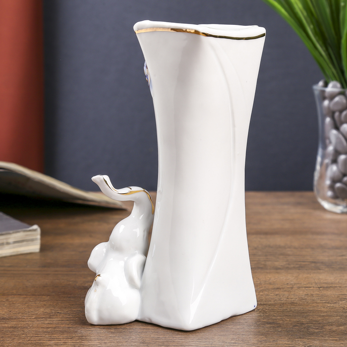 Сувенир ваза "Слонёнок с цветами" 14,5х8,4х6,7 см 