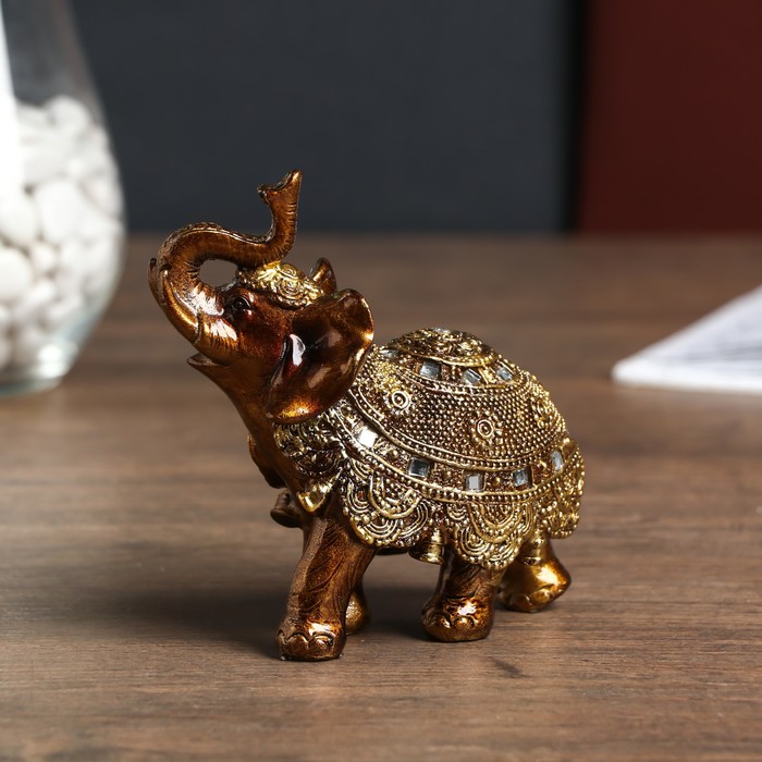Сувенир полистоун "Слон в попоне с кисточками и зеркалами" МИКС 12х5,5х11,5 см 