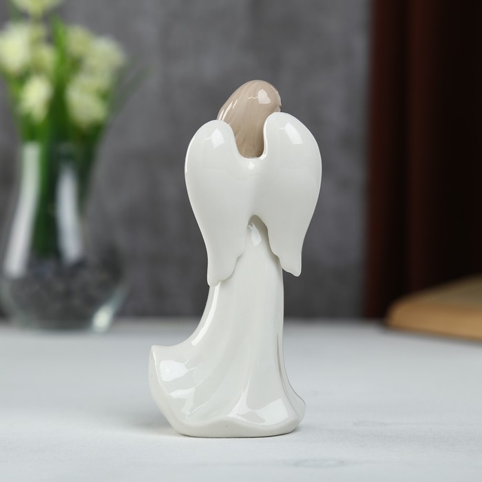 Сувенир керамика "Девушка-ангел в белом платье - молитва" 13,5х4,3х6 см 