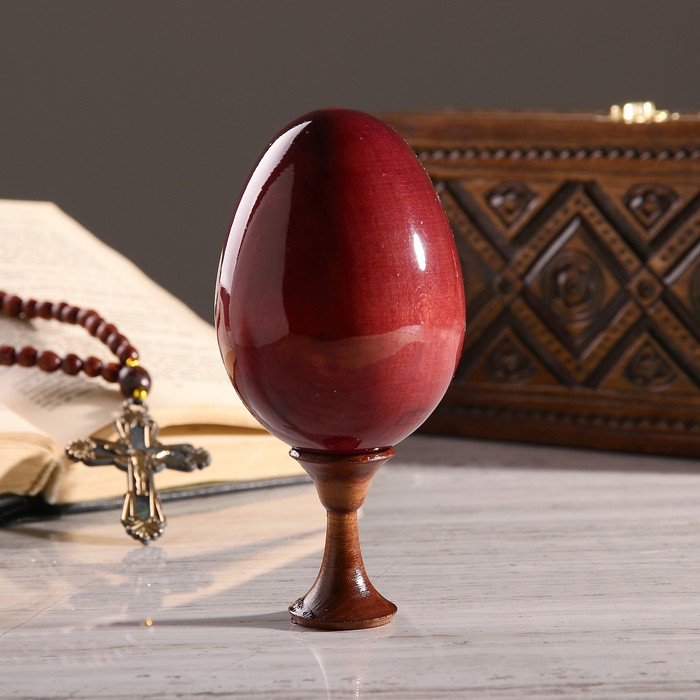 Сувенир Яйцо на подставке икона "Божья Матерь Неувядаемый цвет" 
