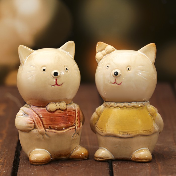 Сувенир керамика "Котятки" набор 2 шт 9,5х6х4,5 см 