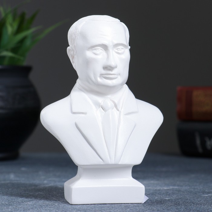 Бюст Путин малый белый, 5х8х13 см 
