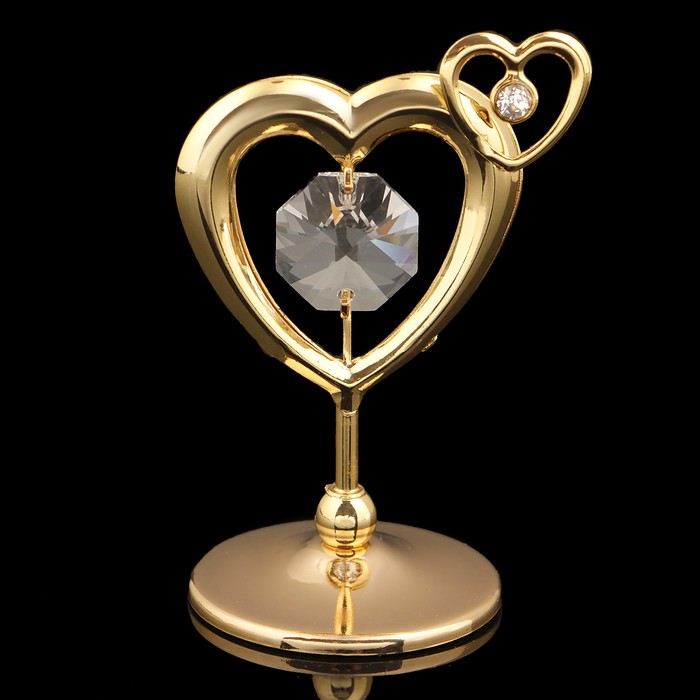 Сувенир «Сердце», 5,5х4х3 см, с кристаллами Сваровски 