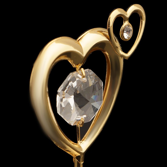 Сувенир «Сердце», 5,5х4х3 см, с кристаллами Сваровски 