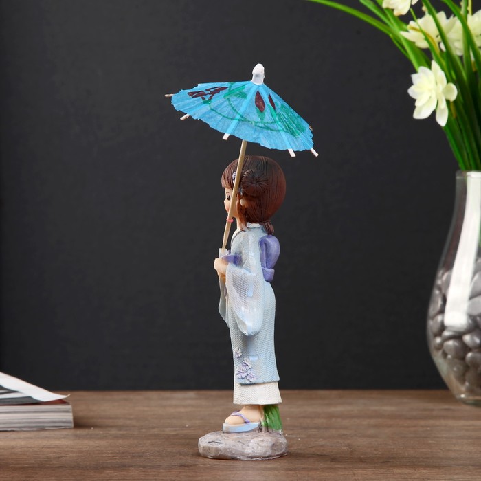 Сувенир полистоун "Девочка в кимоно под зонтиком" МИКС 19х8х8 см 