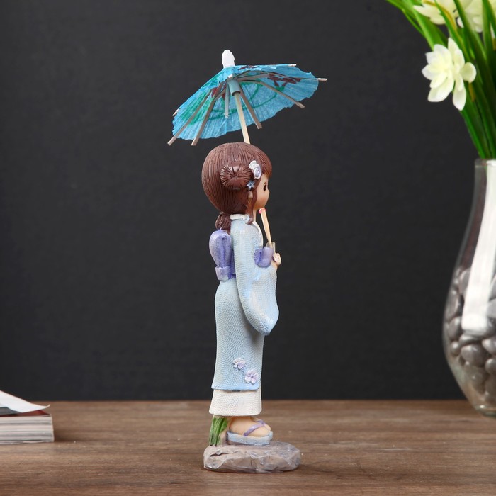 Сувенир полистоун "Девочка в кимоно под зонтиком" МИКС 19х8х8 см 