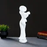 Фигура "Девушка в шляпе" малая белая 9х12х39см  - фото 3