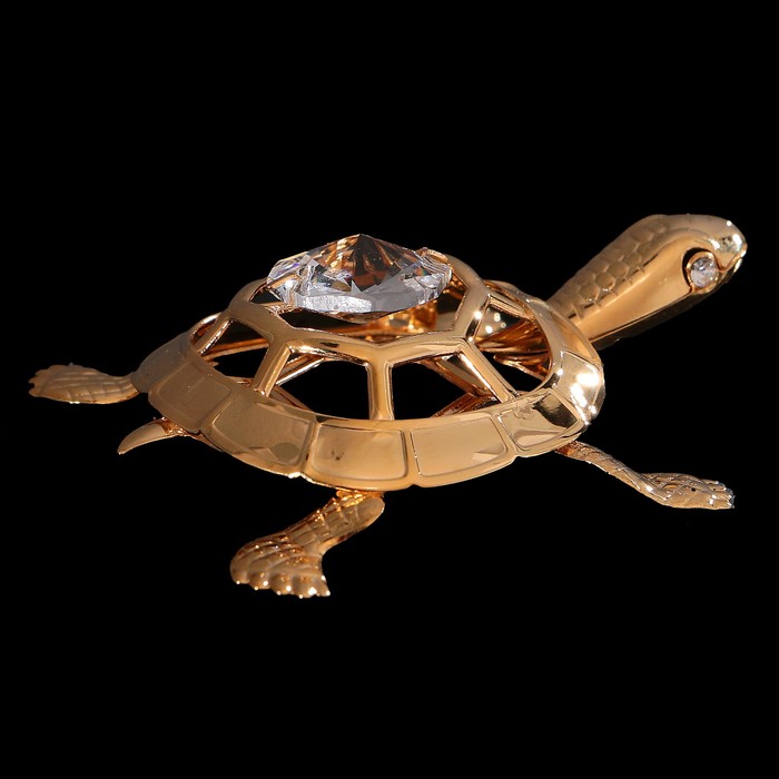 Сувенир «Черепаха», 5,5×4,3×1,5 см, с кристаллом Сваровски 