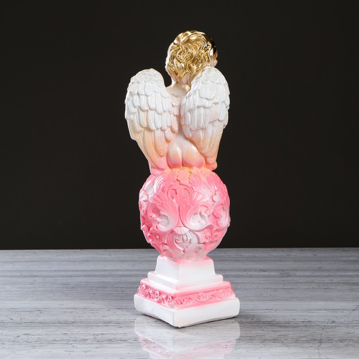 Статуэтка "Ангел на шаре" с узором, средняя, цветная 9,5 х 14 х 35 см, микс 