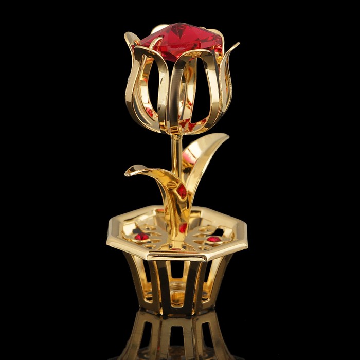 Сувенир «Цветок», 2×2×5 см, с кристаллами Сваровски 