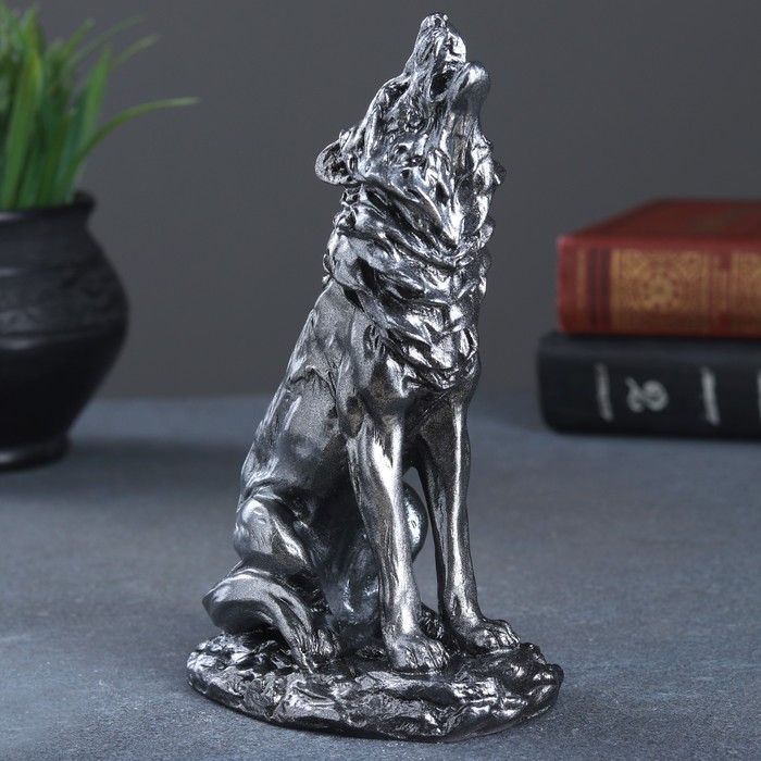 Фигура "Волк" металлик 12,5х8х20 см 